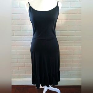 Black Spaghetti Strap Midi Dress